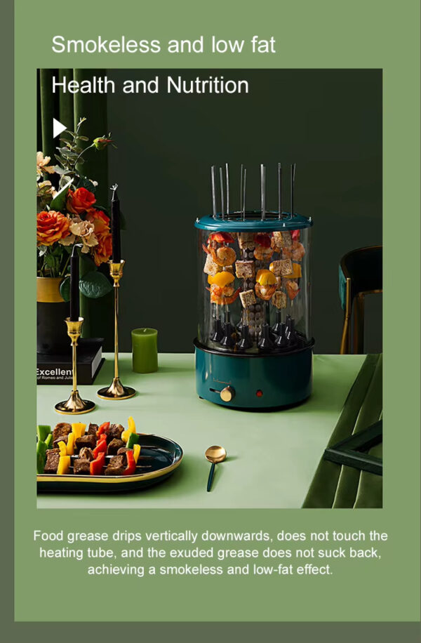 barbecue4 Barbecue vertical rotatif électrique sans odeur ni fumee